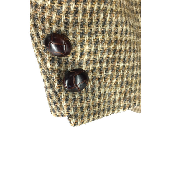 44S Harris Tweed Mens Vintage 3 Button Blazer Sport Coat Jacket Sand Beige Gray - Picture 12 of 13